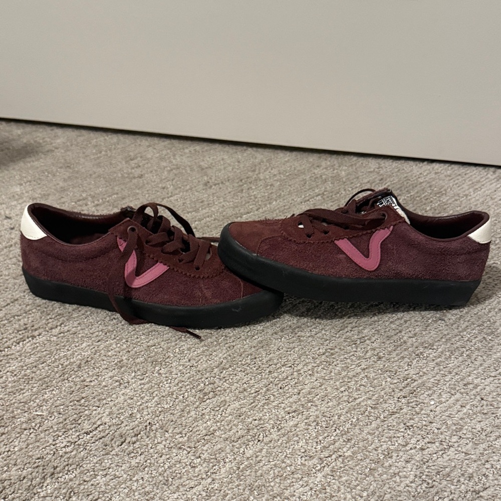 Vans Burgundy and Pink Sneakers